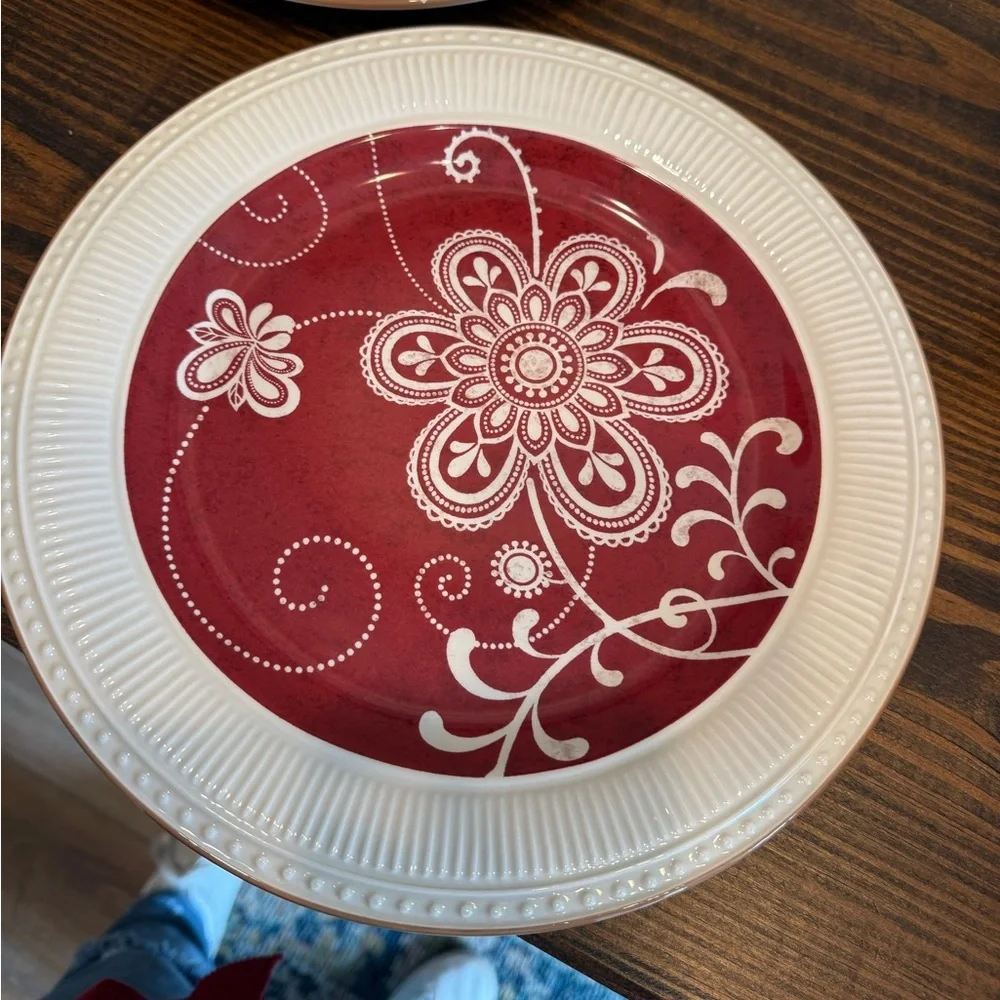 PIER 1 MARIBETH IRONSTONE Dinner Plate 11” Retired Excellent Condition Set Of 4